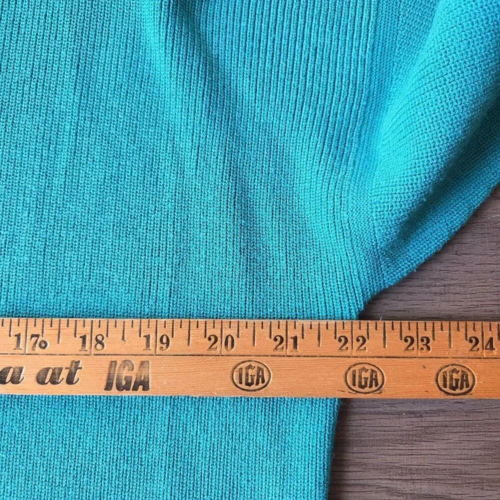 EUC DESIGNER LAFAYETTE 148 TEAL BOATNECK BOXY RELAXED SWEATER TOP SIZE M
